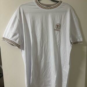 Versace White and Gold Short Sleeve Tee